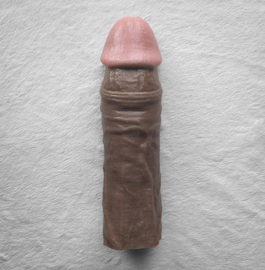 Realistic 9.75" penis sleeve/strap on - modeled after a real guy